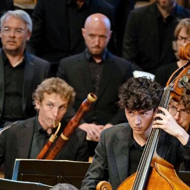 Fluchtklänge mit hohem Vibrationspegel - Ernste Angelegenheit: Holzbläser, Bassist und Cellisten der «Les Art Florissants».