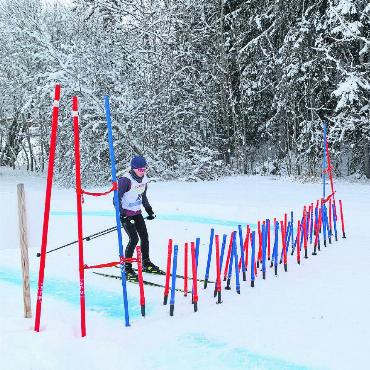 Langlauf Cross Schönried – was für ein Glück! - Wem die Abfahrt gelang, dem stellte sich kurz danach die Aufgabe, fehlerfrei durch den kniehohen Stangenwald zu gleiten.
