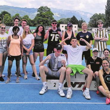 «Cheibe fiti Bruefsschüler/-inne» der WST am Sporttag in Thun - Klassenwettkampf – 3. Rang: zweites Lehrjahr Detailhandel und KV. FOTO: OLIVER HERRMANN