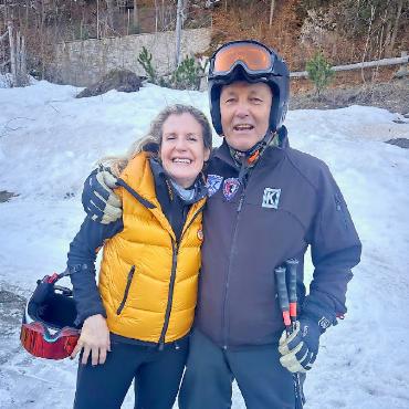 Eagle Ski Club bei den AICC-Rennen in Klosters - Alexandra Maude-Roxby und Cleeves Palmer.