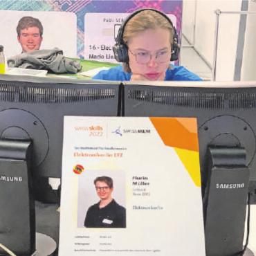 Flurin Müller um ein Haar im SwissSkills-Halbfinale - Voll konzentriert: Flurin Müller fokussiert sich auf seine Wettbewerbsaufgabe.