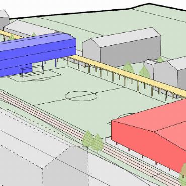 Gesamtplanung Areal Gwatt - Skizze Nutzungskonzept      QUELLE: HB ARCHITEKTEN