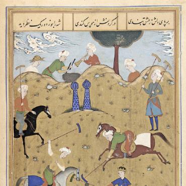 Von Persien in die Pampa – die Weltgeschichte des Polos - Polo – auf Persisch «chowgan» – hatte schon im antiken Persien (Iran) eine Tradition als königlicher Sport. Oft werden noch heute Polospielfelder in der Region Chowgan genannt, auch in Ländern, wo nicht (mehr) persisch gesprochen wird. MINIATURMALEREI: