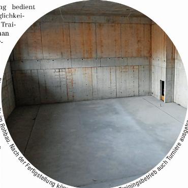 Eine saubere Sache - Die Padelhalle im Rohbau. Nach der Fertigstellung können hier neben dem Trainingsbetrieb auch Turniere Ausgetragen werden