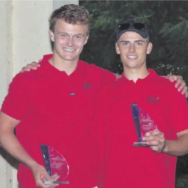 Goldmedaille U21 für das GYC Racing Team bei der 49er-Juniorenweltmeisterschaft - Die U21-Erstplatzierten Joshua Richner (links) und Nilo Schärer. FOTOS: RENATO TEBALDI