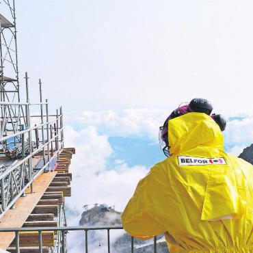 Restaurant Botta: Das Werk kehrt zurück zu seinem Meister - Einen Arbeitsplatz mit solcher Aussicht sieht man nicht alle Tage. FOTO: GLACIER 3000