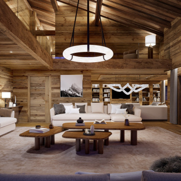 «Ich baue das grösste Chalet der Welt, damit die ganze Familie zusammenkommen kann» - Blick in einen der Wohnräume: Baciocchi legt Wert auf Architektur, die emotional berührt.
