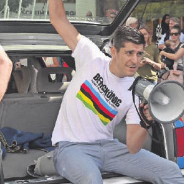 Zum sechsten Mal Nostalgie auf dem Velo: Bergkönig 2022 - Speaker Franco Marvulli unterhielt die Teilnehmenden sowohl am Start als auch im Ziel.
