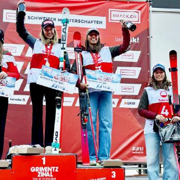 Piller ist Vizeschweizermeisterin im Riesenslalom - Sue Piller wurde Vizeschweizermeisterin im Riesenslalom (links). Dania Allenbach wurde Fünfte (rechts).