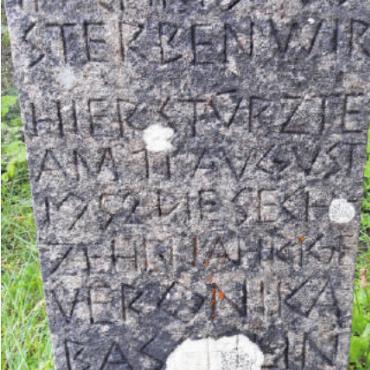 Einem tragischen Unglück auf der Spur - Die Rückseite der Gedenksteins vor der Reinigung: Die Inschrift war nach knapp 70 Jahren nur noch schwer entzifferbar. FOTO: EIN WANDERER AUS ZWEISIMMEN