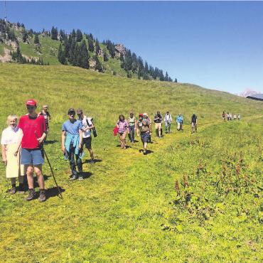 2. Gönnervereintag der Alpenruhe - Wanderung Richtung gemeinsames Mittagessen auf dem Hornberg. FOTO: ZVG