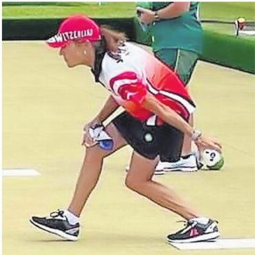Nationale und internationale Erfolge für den Bowls Club Gstaad - Marianne Künzle am Champion of Champions 2025 bei der Abgabe.