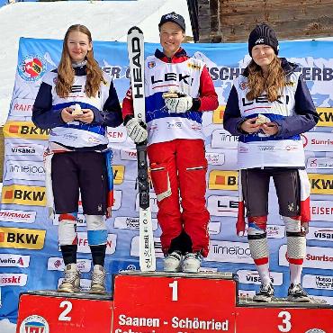 Hervorragende Bedingungen am Leki-Cup in Schönried! - 1. Noemi Reichenbach (Lauenen), 2. Lia Schild, 3. Selina Sauter.