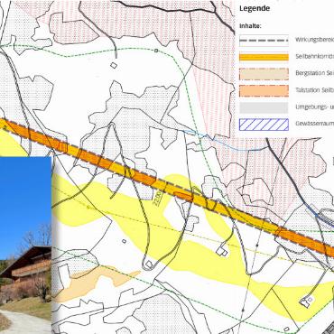Rellerlibahn: Überbauungsordnung kommt vor die Gemeindeversammlung - Die Überbauungsordnung der Seilbahn Rellerli. Hier zu sehen ist die neugeplante gerade Linienführung. KARTE: ZVG/EINWOHNERGEMEINDE SAANEN
