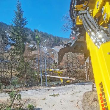 Wegen Baumkrankheiten und Hochwasser: An der Saane wird gesägt - An der Gschwendstrasse in Gstaad…    FOTO: ZVG