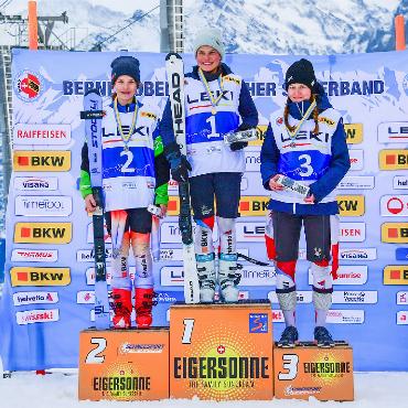 Saaner Athlet:innen überzeugen beim Auftakt des Leki BOSV JO Cups - Noemi Reichenbach war bei den U14 Mädchen die Schnellste im ersten Rennen. FOTOS: ZVG