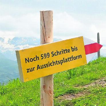 Aus der Perspektive des Adlers - Nicht zu übersehen und einfach zu verstehen: Hinweistafel beim Berghaus.