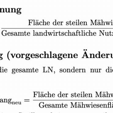 Steile Hänge – flache Entschädigung - Der Anteil an Steilhang muss über 30 Prozent sein, damit der Steillagenbeitrag vom Bund an den Betrieb ausgezahlt wird. Die Berechnungsgrundlage soll nun aber nach dem Willen des Parlaments geändert werden.