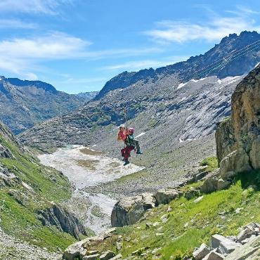 Eine Woche wie «richtige» Alpinisten - Tyroliennefahren war sehr beliebt.
