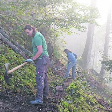 Erneuter Bergwaldprojekt-Einsatz in St. Stephan - 33 freiwillige Helfende haben in St. Stephan den Wald gepflegt. FOTOS: ZVG