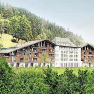 Jahresrückblick 2024 – Wirtschaft: Es wurde gebaut, geplant und gestaltet - Das zukünftige Grandhotel Sonnenhof. VISUALISIERUNG: CHALETBAU MATTI ARCHITEKTUR AG
