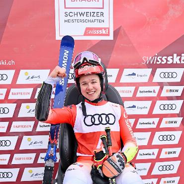 Dania Allenbach ist Riesenslalom-Schweizermeisterin - Die Bissnerin Dania Allenbach siegte beim Riesenslalom an den Schweizermeisterschaften in St. Moritz überlegen.    FOTO: SWISS-SKI