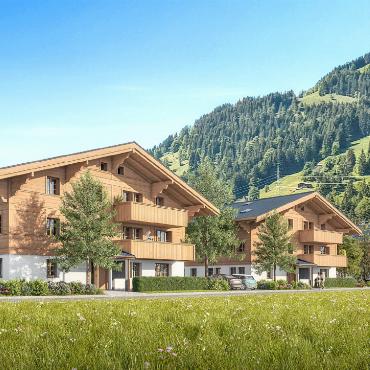 Warum das Wohnbauprojekt Ebnitmatte überarbeitet wurde - Aus den ursprünglich geplanten fünf Doppelhäusern (oben) wurden sieben Einzelhäuser (links). VISUALISIERUNGEN: RENDERS © REICHENBACH ARCHITEKTEN