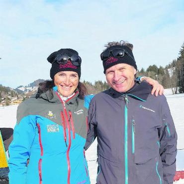 Weltcupstimmung beim 7. XCX Langlauf Cross Schönried - Cornelia und Thomas Frautschi.