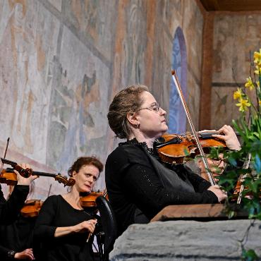 Ungebremste Begeisterung für Musik im Saanenland - Schlussbouquet mit Konzertmeisterin Simone Roggen. FOTOS: PHILIPPE CHEVALIER