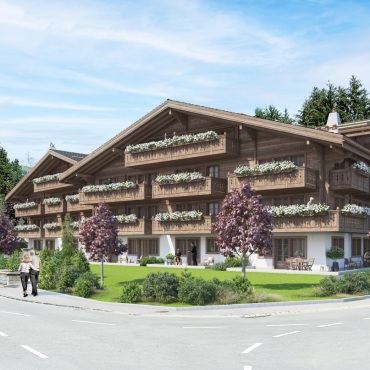 Spatenstich beim Le Grand Bellevue Gstaad ausgeführt - Mit zwei neuen Chalets erweitert das Le Grand Bellevue sein Angebot. VISUALISIERUNG: LE GRAND BELLEVUE GSTAAD