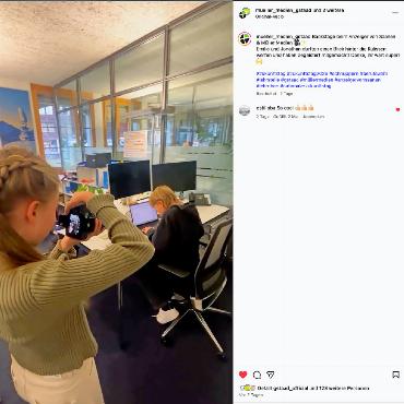 «Ich könnte mir vorstellen, hier zu arbeiten» - ...aber den Artikel zu schreiben und das Reel zu produzieren, fanden die Schnupperlis top! Und freuen sich über die vielen Likes, die ihr Video schon generiert hat. SCREENSHOT AUS INSTAGRAM