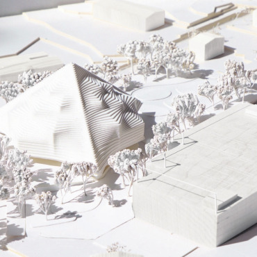 Planung für Sport- und Kulturzentrum Gstaad schreitet voran - Auf dem Areal der heutigen Tennishalle und des Festivalzelts sindumfangreiche Veränderungen vorgesehen.  VISUALISIERUNG: HERZOG & DE MEURON