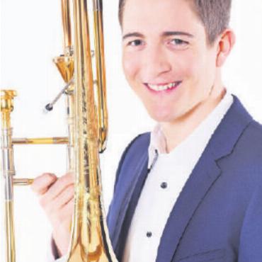Ein seltenes Soloinstrument - Tobias Lang, Soloposaunist Oper Zürich. FOTO: PHILIPPE CHEVALIER, SAANEN