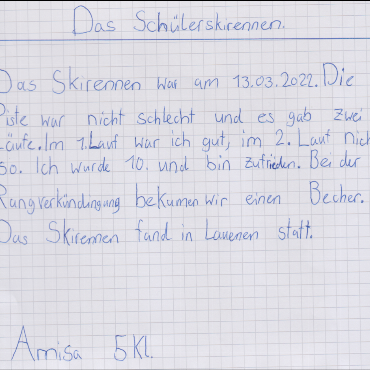 «So war unser Schülerskirennen!»