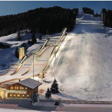 Eine saubere Sache - Das Schnee- und Leistungssportzentrum Skifuture in Saanen wird nach 20-jähriger Planungsphase realisiert. VISUALISIERUNG: SKIFUTURE