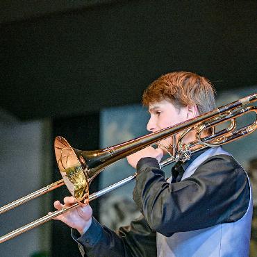 Jens Zahler ist Saaner Solo-Champion 2025 - Jens Zahler, Lenk (Posaune), Saaner Solochampion 2025.