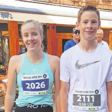 Traumhafte Bedingungen am Glacier 3000 Run und Kids Run 2022 - Die Schnellsten der Kategorien Mädchen und Knaben 4: Noelia Annen, Gstaad, Jg. 2009, und Jean-Luc Lehmann, Gstaad, Jg. 2011. Jean-Luc fiel auf mit einer fabelhaften Laufzeit!