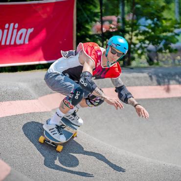 Skateboardspektakel auf dem Pumptrack - Marc Casagrande