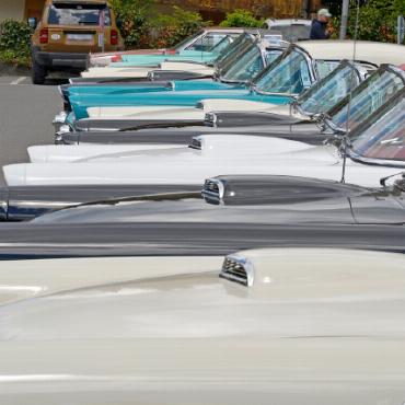 Donnernde Legenden im Saanenland – 50 Jahre Classic Thunderbird Club of Switzerland - Ein Meer aus Chrom und Charakter: Thunderbirds, so weit das Auge reicht.