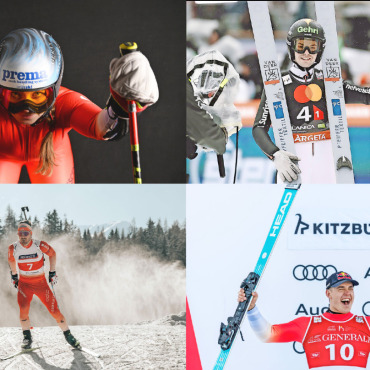 Milano Cortina 2026: vier Persönlichkeiten – eine olympische Mission - Sue Piller, Sandro Hauswirth, Joscha Burkhalter und Franjo von Allmen: Diese vier Athleten aus dem Saanenland und Obersimmental jagen in Italien nach olympischem Gold. FOTOS OBEN, VON LINKS: PHILIPPE CHEVALIER UND ZVG/FOTOS UNTEN, VON LINKS: YARA BURKHALTER UND SAMO VIDIC/RED BULL CONTENT POOL