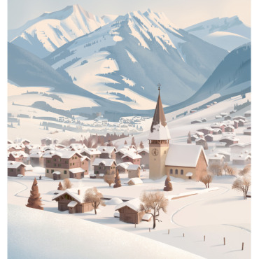 Im Gleichgewicht zwischen Stilisierung und Realismus - Saanen: eines der fünf Sujets der neuen Posterserie von Pierre Abraham Rochat.