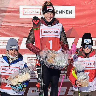 Der Februar ist für die FIS-Athletinnen lanciert - Rang 1 am FIS-Slalom in Lenzerheide für Chiara Lanz. FOTOS: ZVG