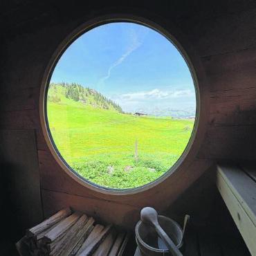 Private Sauna mit Gipfelblick