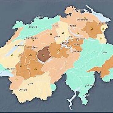 Erste Trockenheitswarnung des Bundes - Die nationale Trockenheitsplattform (www.trockenheit.ch)informiert über die aktuelle Lage und liefert Prognosen für jede Warnregion. GRAFIK: ZVG
