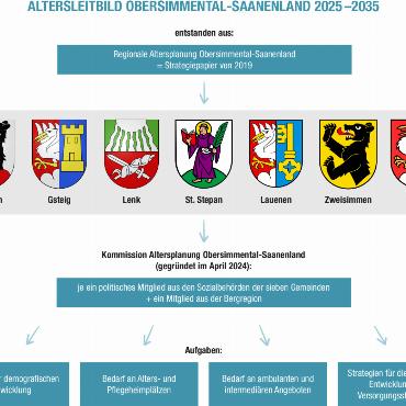 Mit gebündelter Energie für ein positives Altern - GRAFIK: AVS/SUSANNE KAISER, QUELLE: ALTERSLEITBILD OBERSIMMENTAL-SANNENLAND 2025–2035