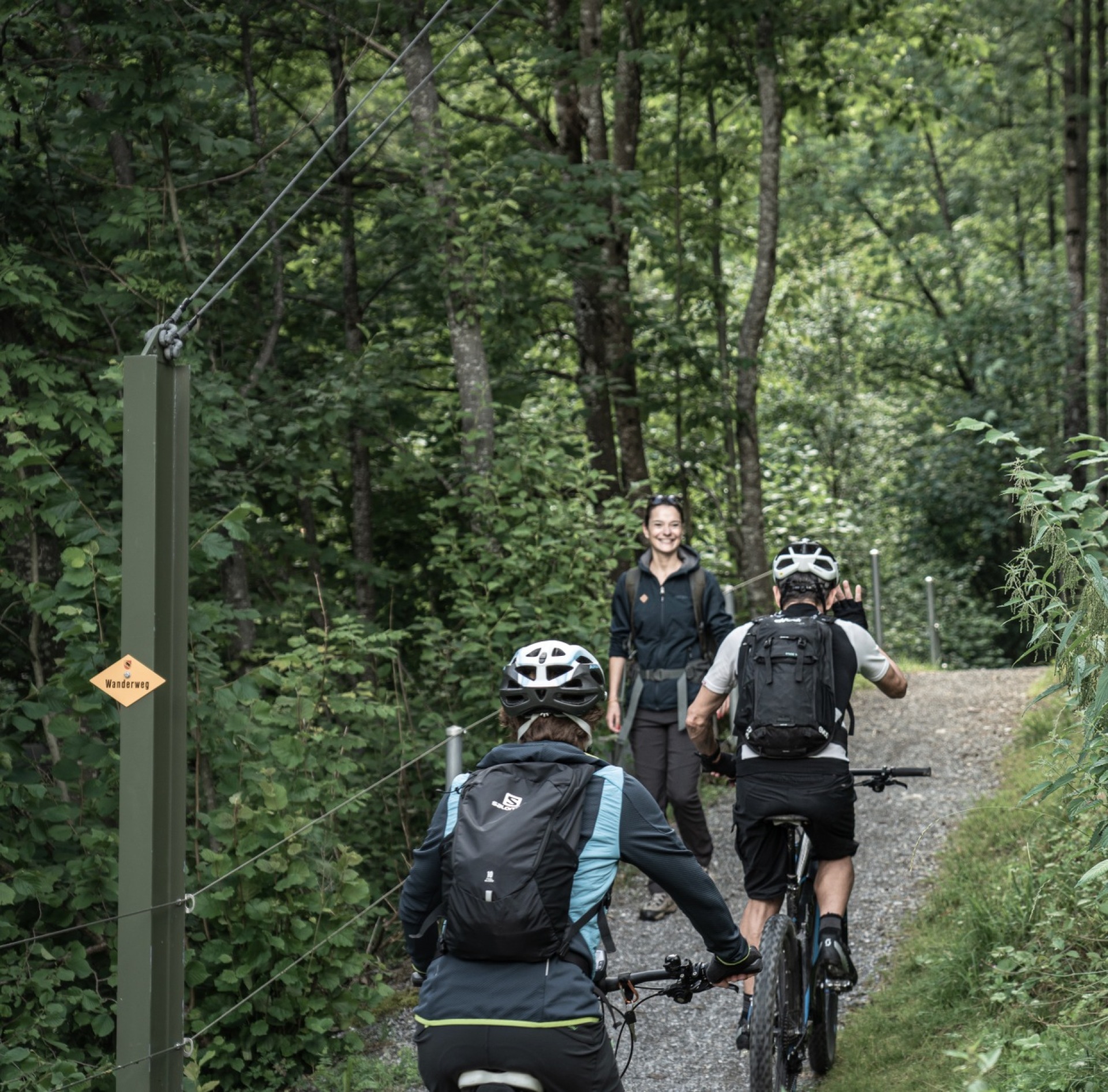 Koexistenz Mountainbike und Wandern.   (Foto: zog)