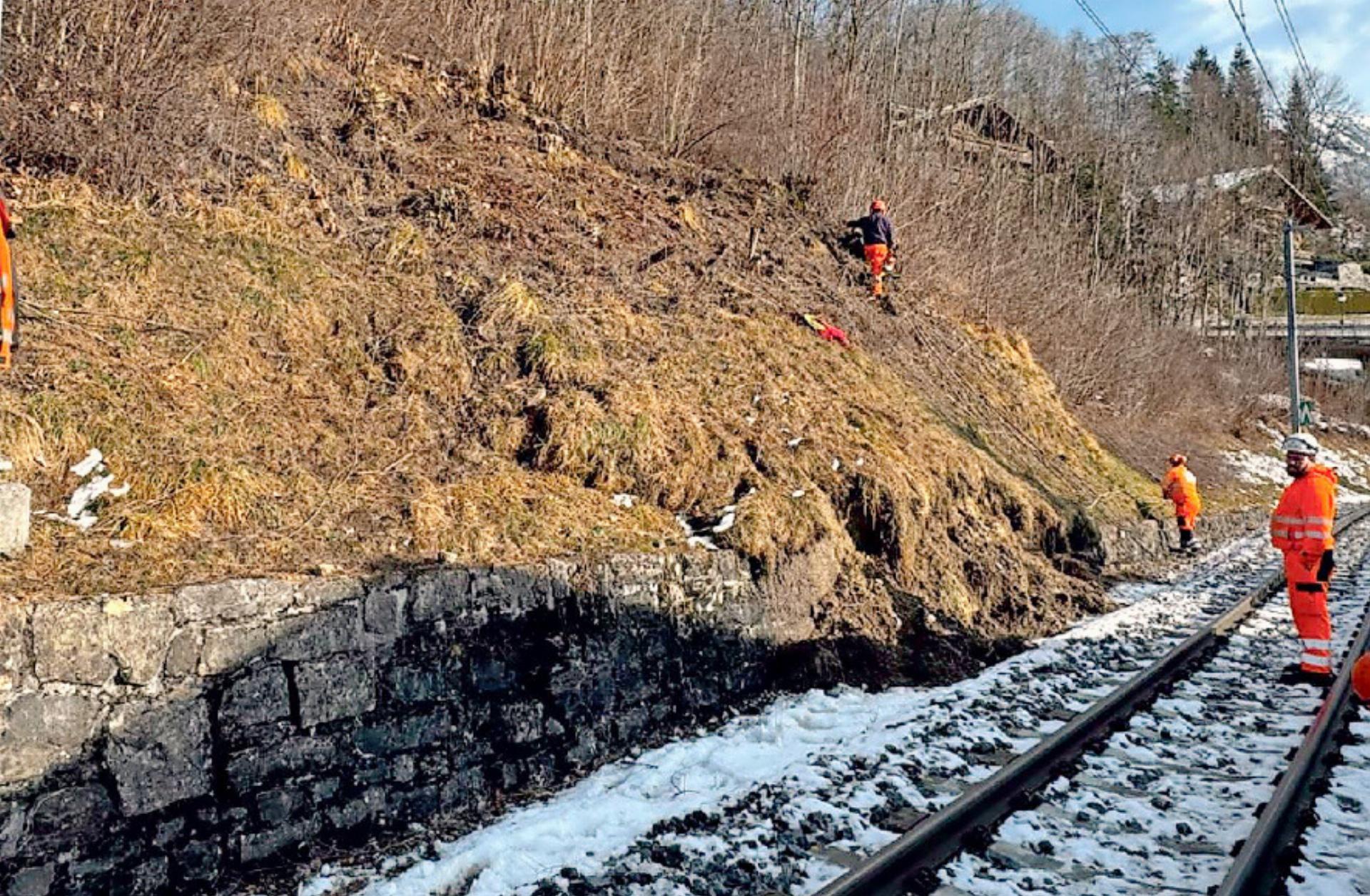 Sofortmassnahme nach Hangrutsch