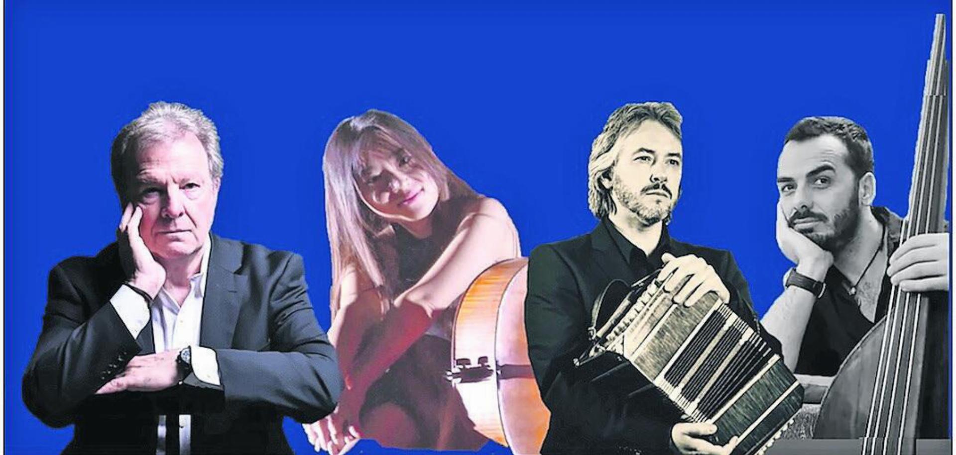«New Tango Quartett»: v.l. Pablo Ziegler (Piano), Anzhe Zuo (Cello), Manu Compté (Bandoneon) und Virgilio Monti (Kontrabass). FOTO: ZVG