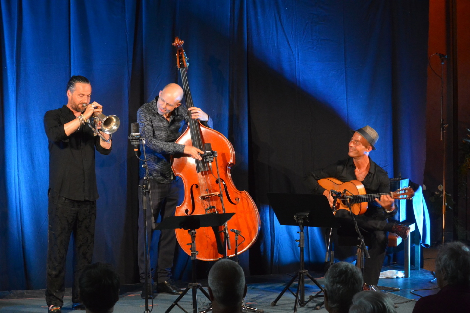 Daniel Woodtli, Flügelhorn; Lorenz Beyeler, Kontrabass; Nick Perrin, Gitarre  (Fotos: Markus Bachmann)
