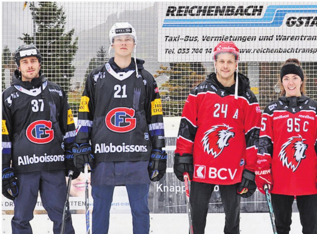 Kevin Nicolet (links), Henrik Borgström, Dominik Kahun und Melina Reuteler. Kevin Nicolet (links), Henrik Borgström, Dominik Kahun und Melina Reuteler.